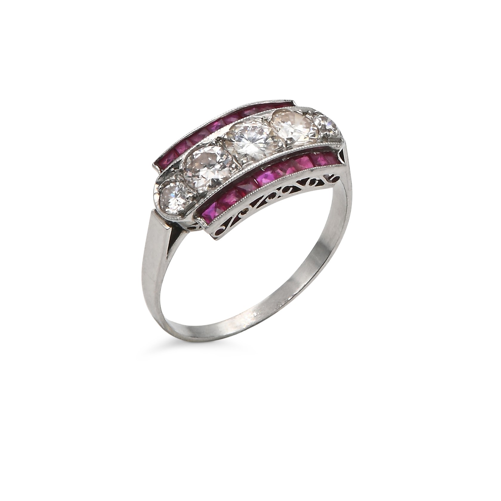 Anello in Oro Diamanti e Rubini