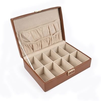 Carraro - Scatola Porta Orologi da Polso Rivestita in Pelle. Interno in Panno con 10 Scomparti