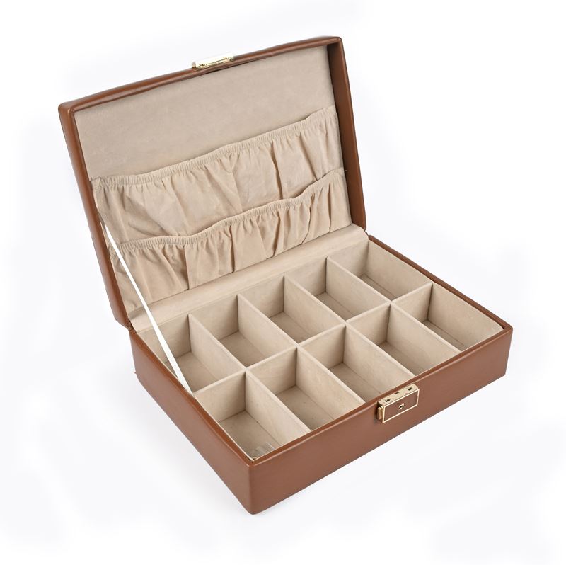 Carraro - Scatola Porta Orologi da Polso Rivestita in Pelle. Interno in Panno con 10 Scomparti