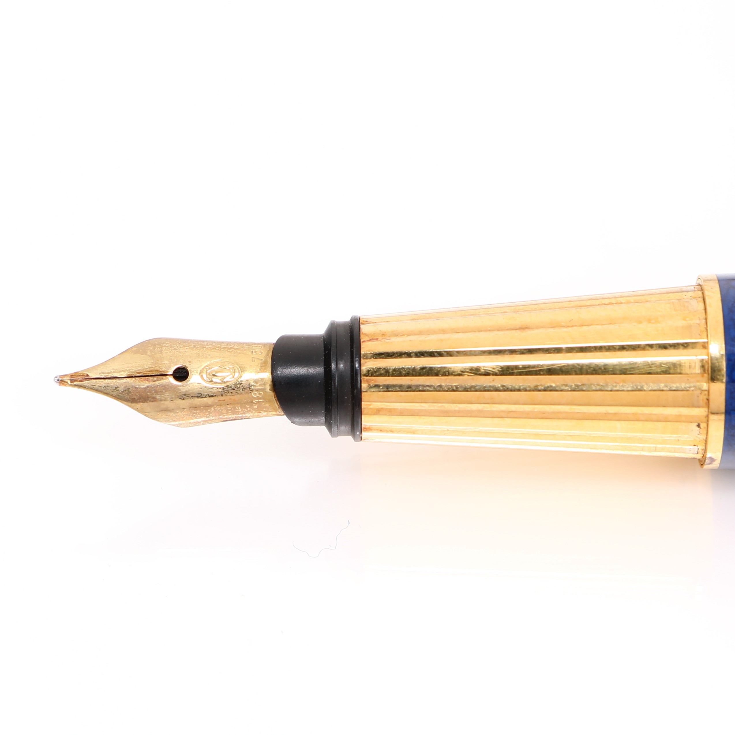 Cartier Pasha Edizione Limitata 1989 - Penna Stilografica in Vernice Lapislazzulo e Metallo Dorat...
