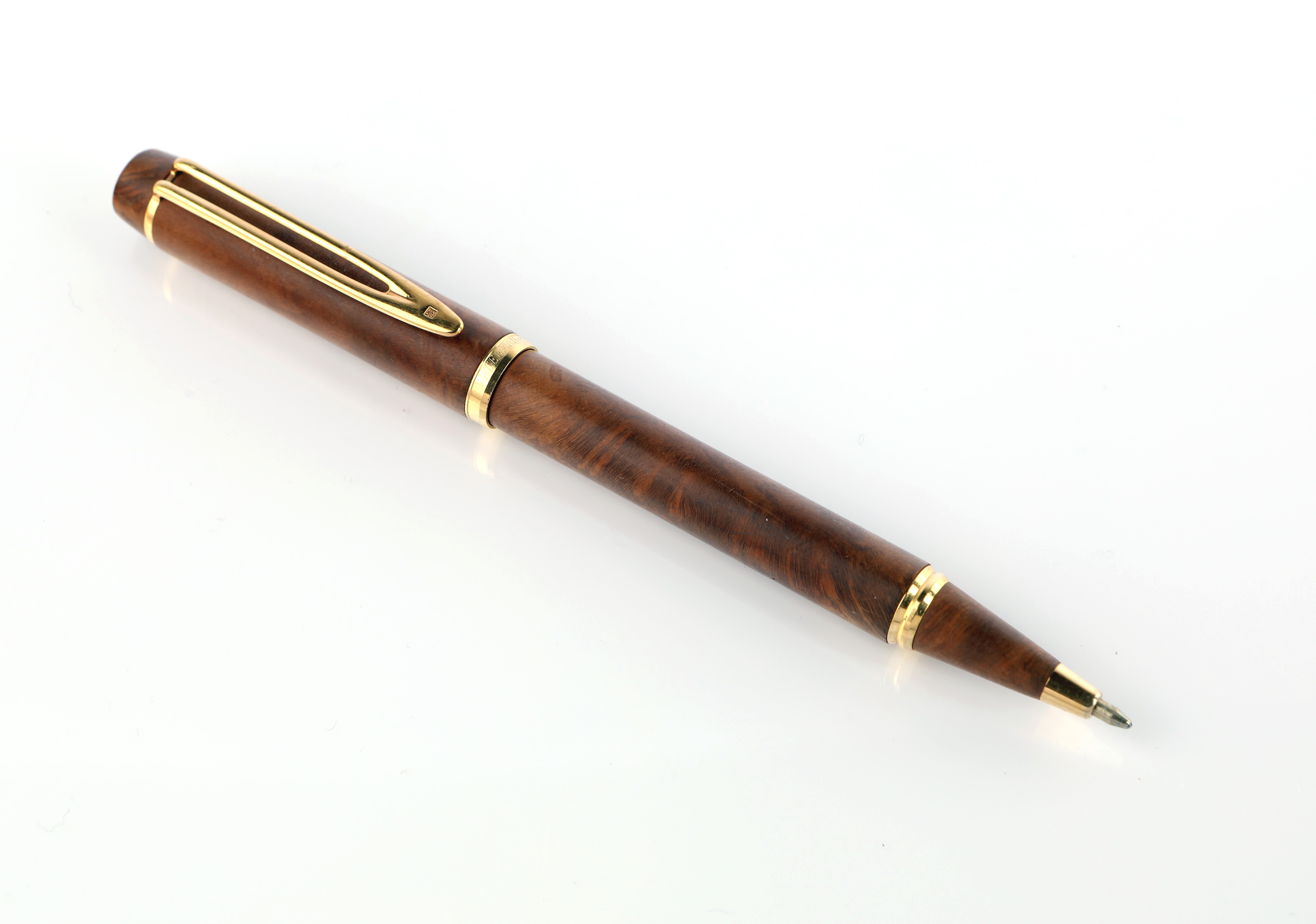 Waterman - Penna a Sfera in Resina Effetto Legno con Particolari in Metallo Dorato