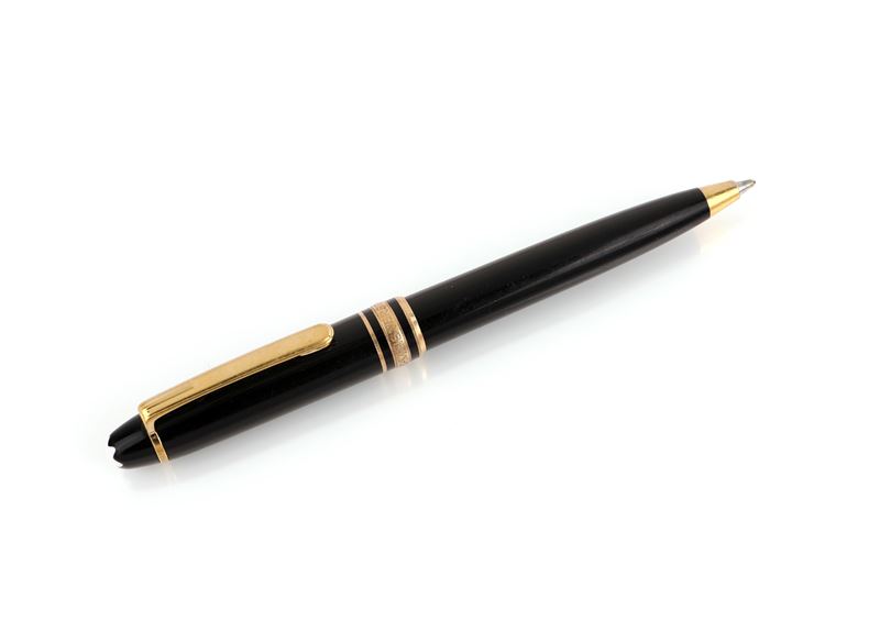 Montblanc Meisterstuck Mini - Penna a Sfera in Vernice Nera con Particolari Dorati