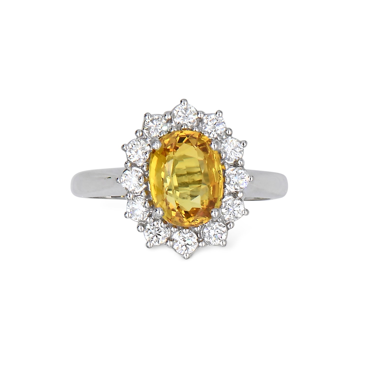 Anello in Oro, Zaffiro Giallo e Brillanti
