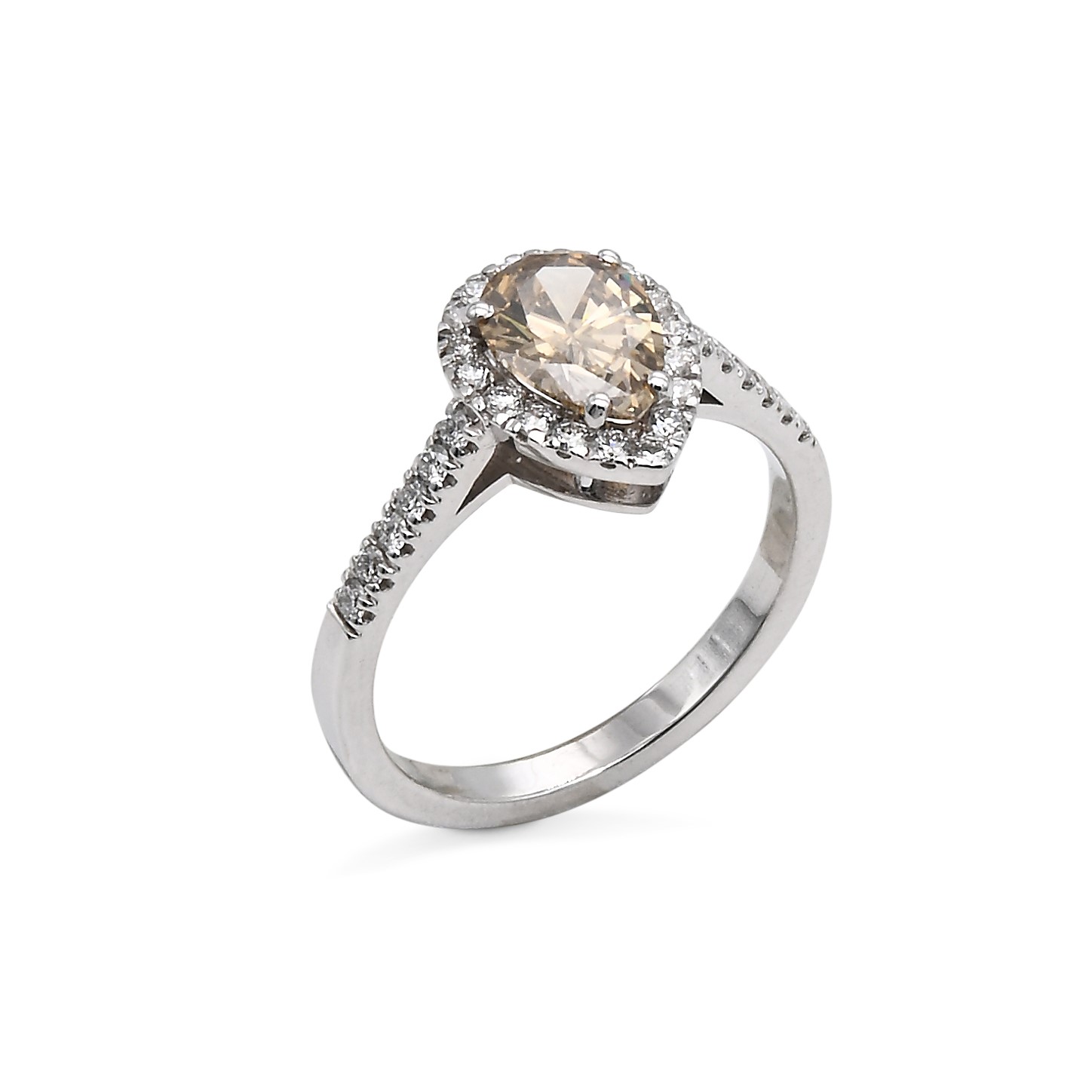 Anello in Oro, Diamante Fancy Color e Brillanti