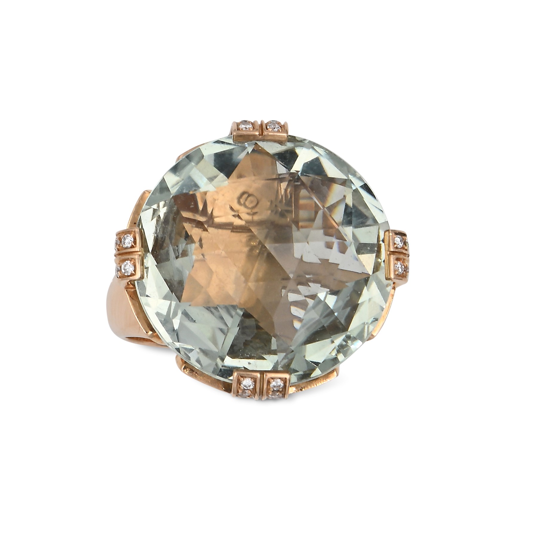 Bulgari, Anello Collezione Parentesi in Oro, Prasiolite e Brillanti