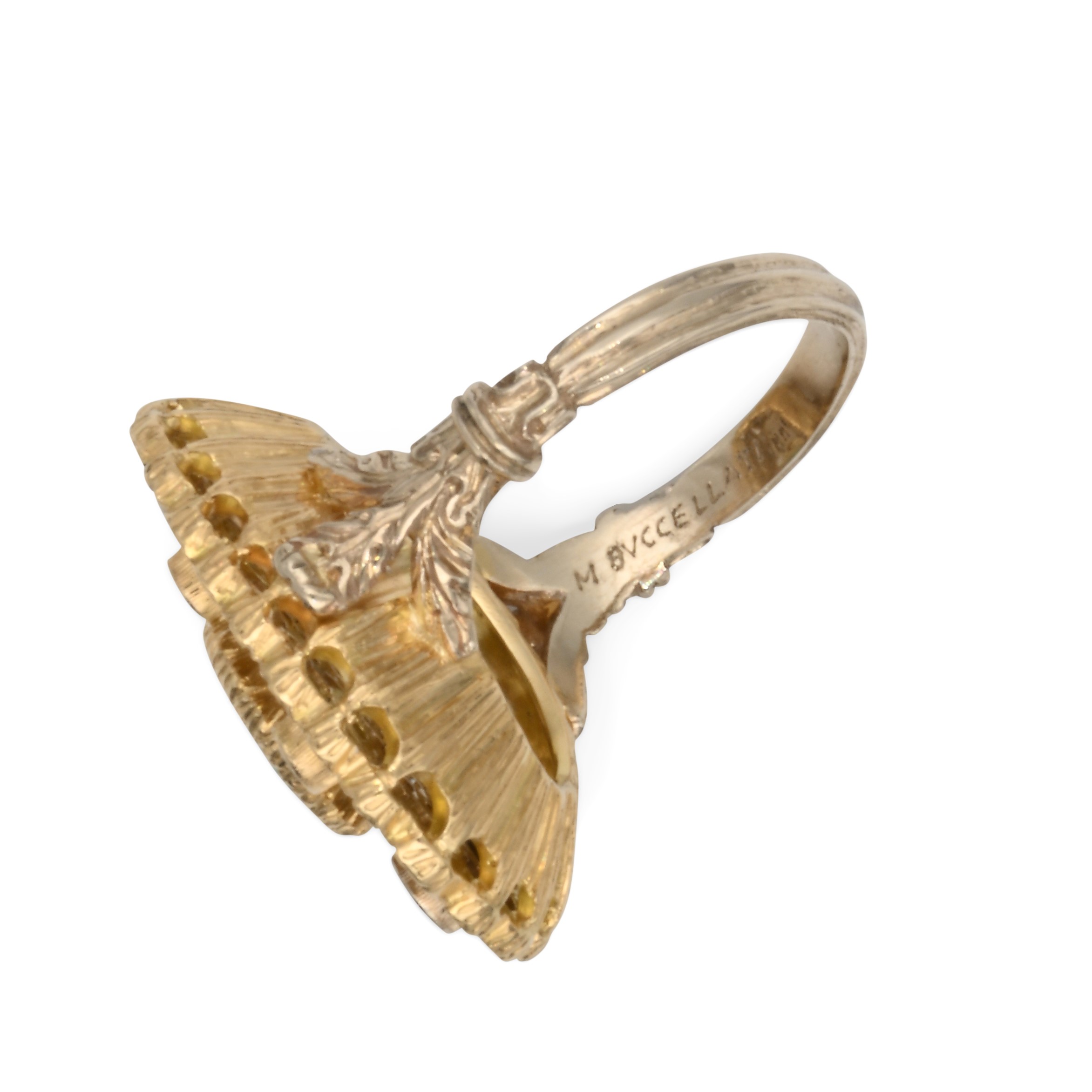 Mario Buccellati, Anello in Oro, Brillanti e Smeraldo