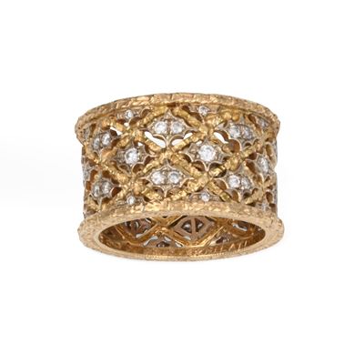 Mario Buccellati, Anello a Fascia in Oro e Brillanti