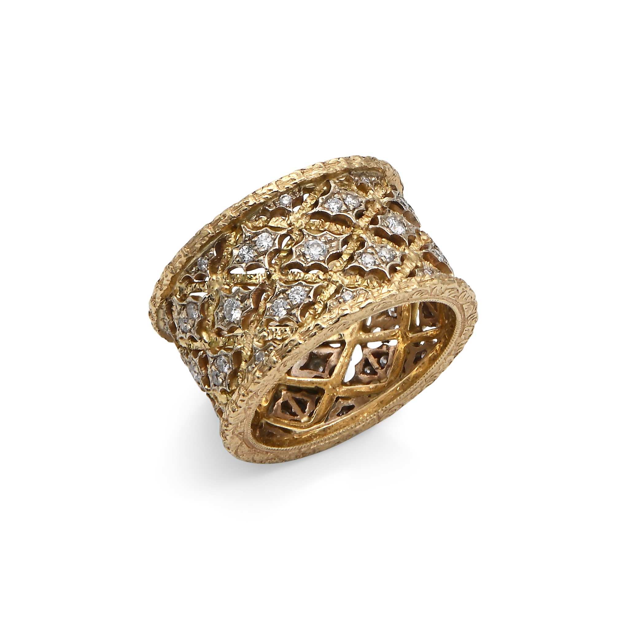 Mario Buccellati, Anello a Fascia in Oro e Brillanti