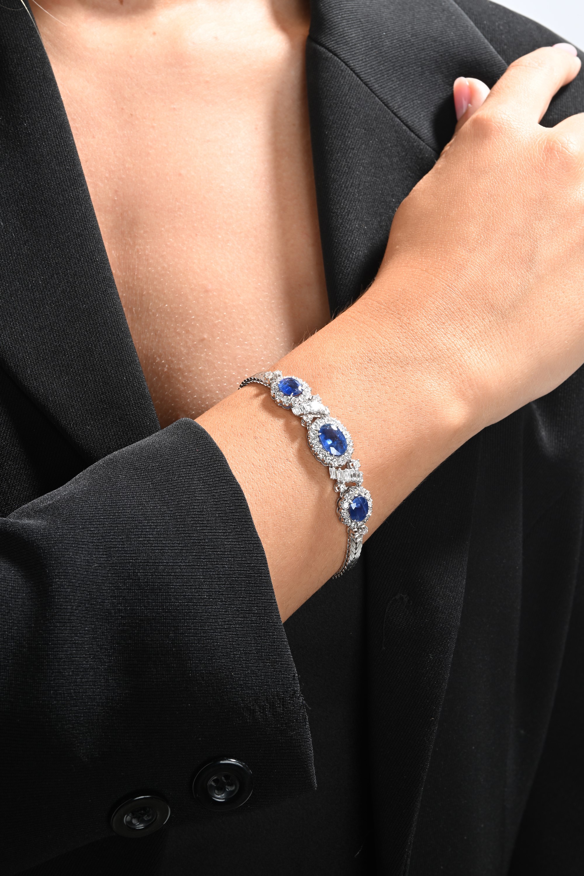 Bracciale in Oro, Zaffiri e Brillanti