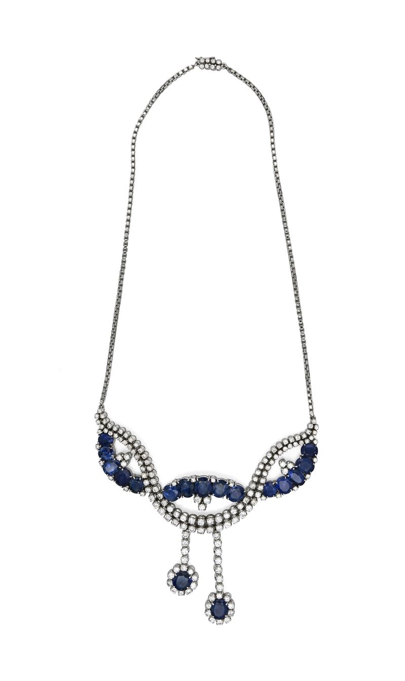 Collana in Oro, Zaffiri e Brillanti