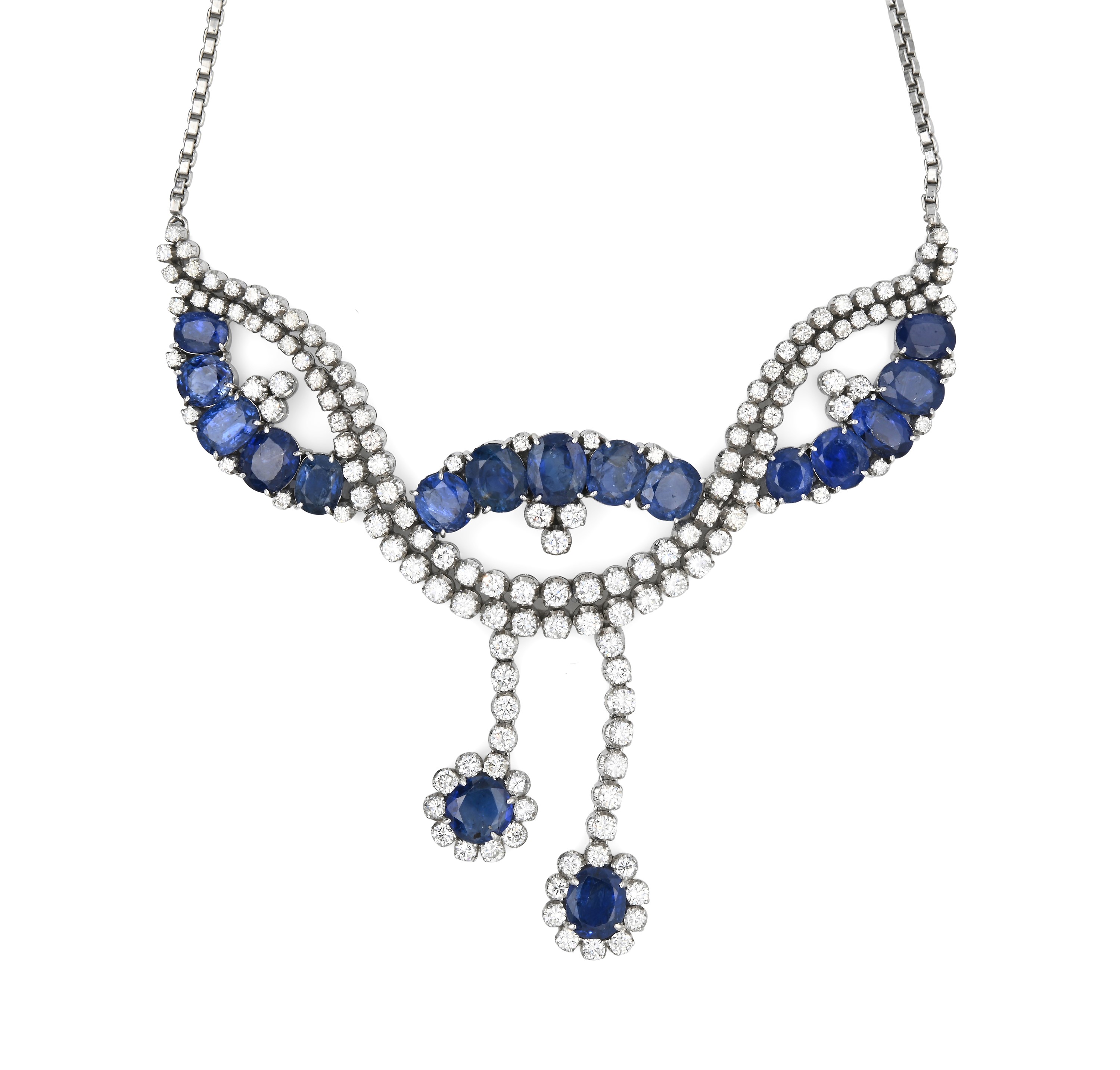 Collana in Oro, Zaffiri e Brillanti