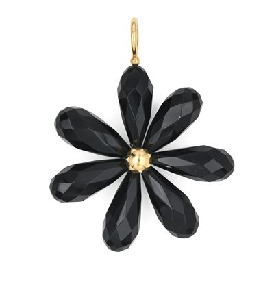 Pendente a Fiore in Oro e Onice