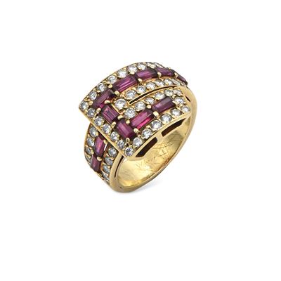 Petochi, Anello in Oro, Brillanti e Rubini