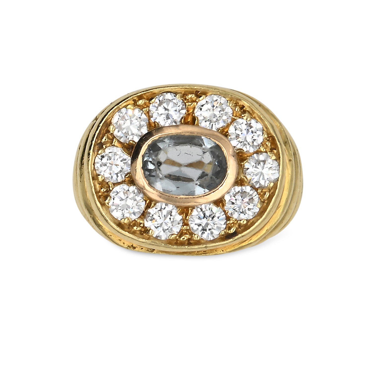 Anello in Oro, Acquamarina e Brillanti