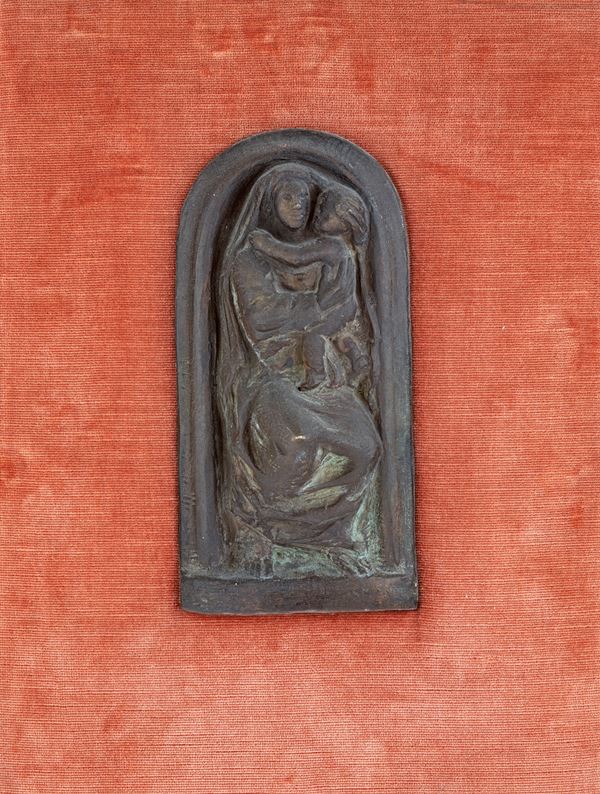 TOMMASO GISMONDI - Bassorilievo in bronzo Madonna con bambino