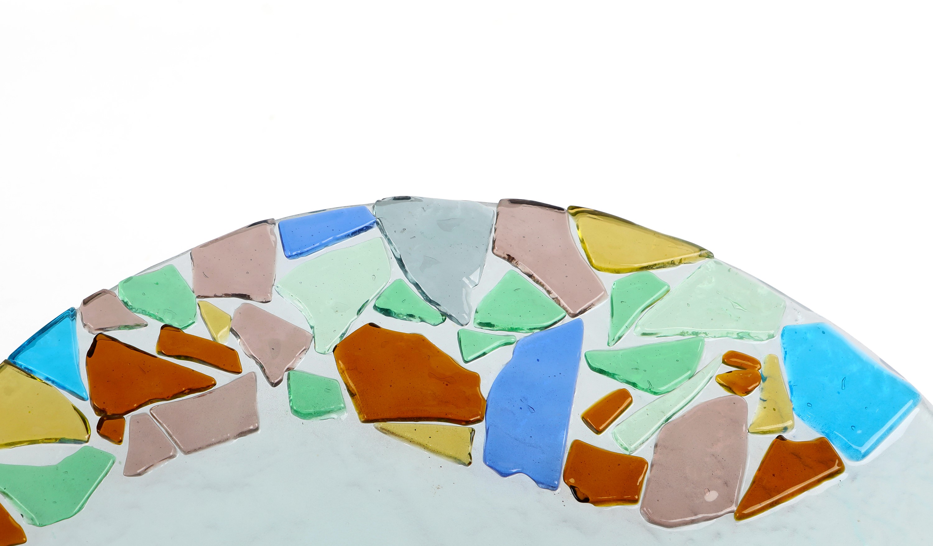 Applique in vetro colorato e struttura in metallo smaltato nero