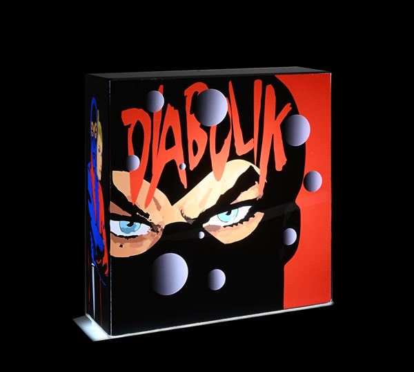 Lampada in plexiglass Diabolik