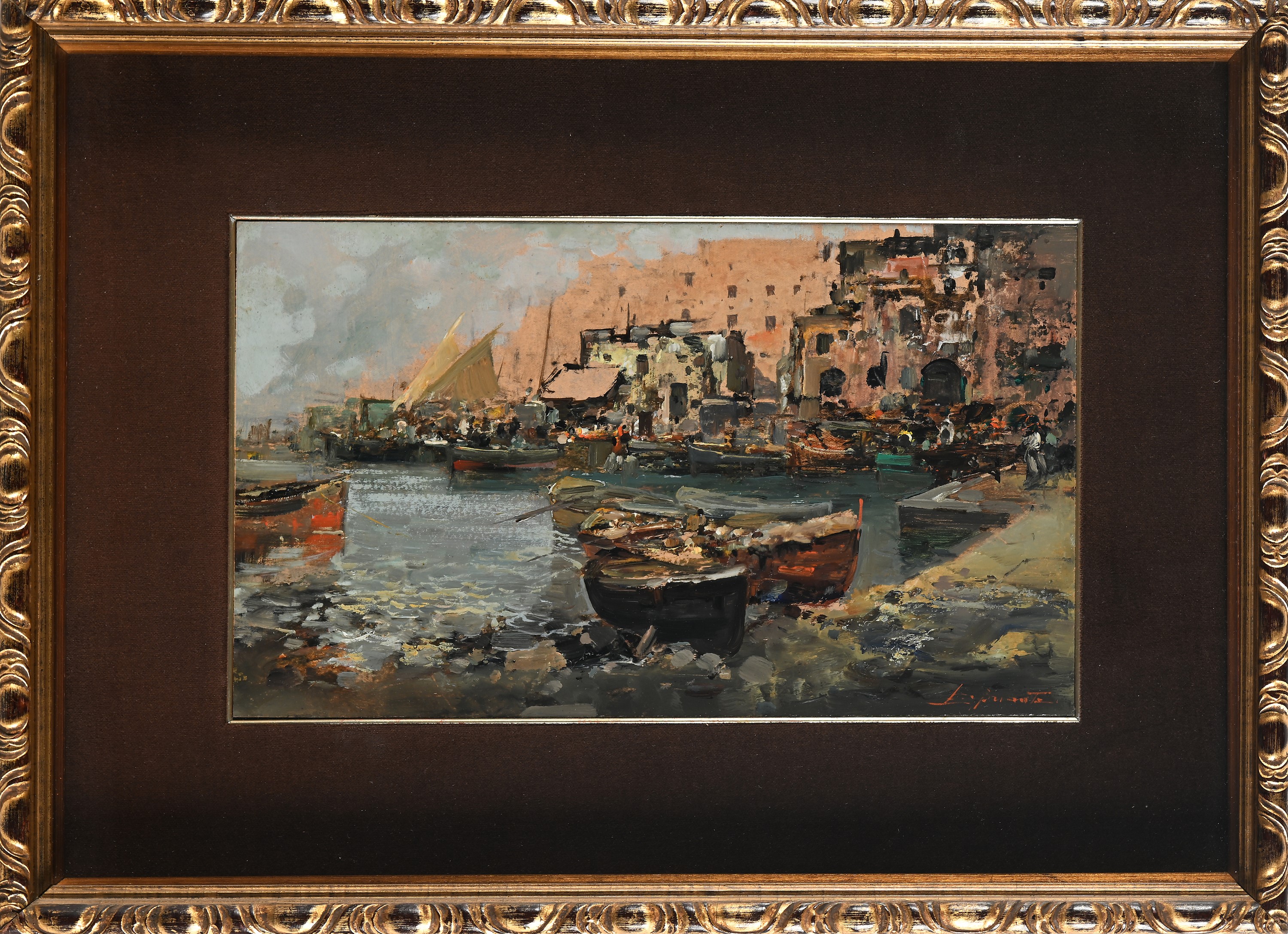 Ezelino Briante - Marina con Barche