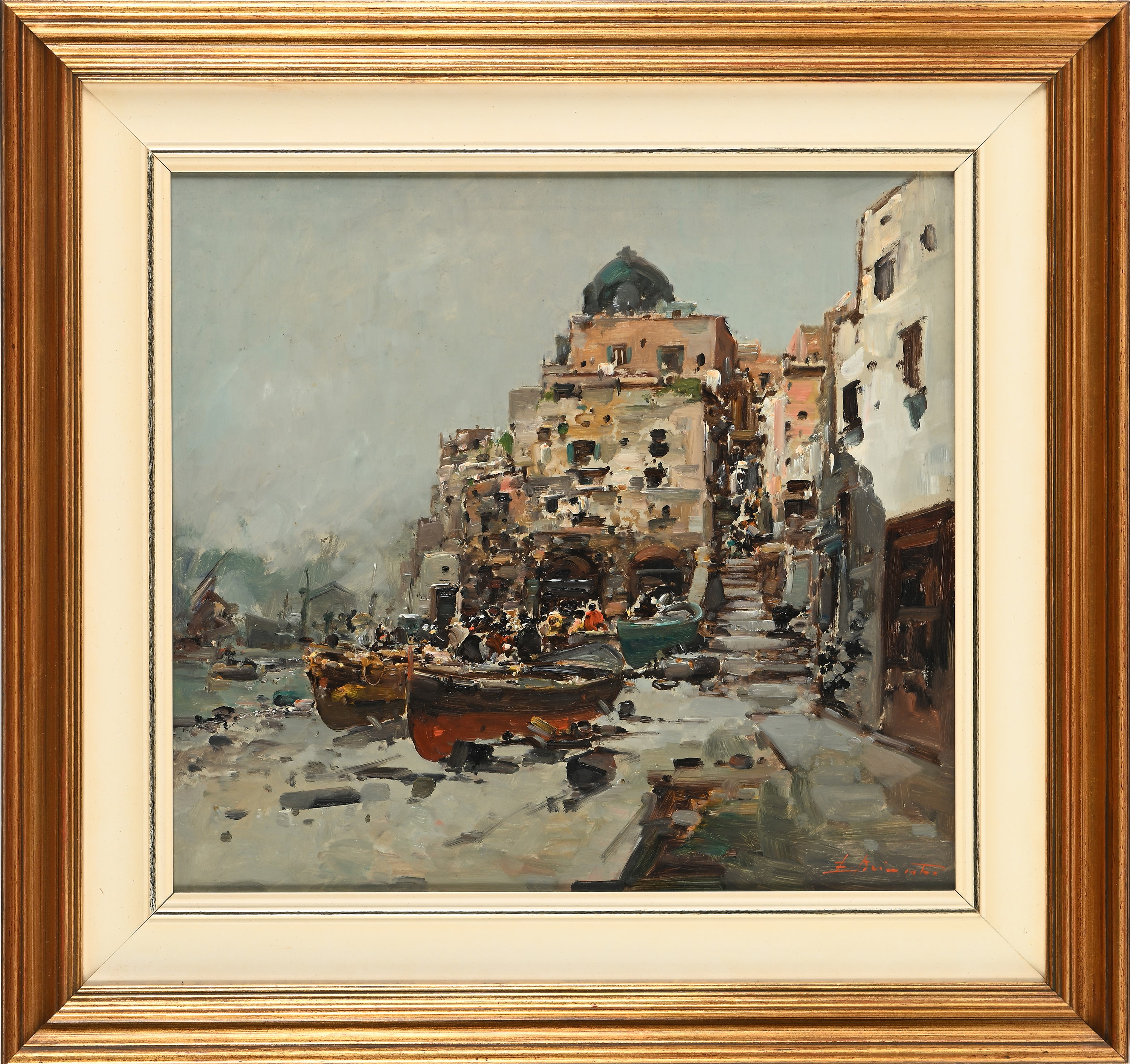 Scorcio di paese con barche