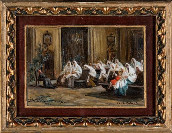 Pittore della fine del XIX secolo - IN CHIESA