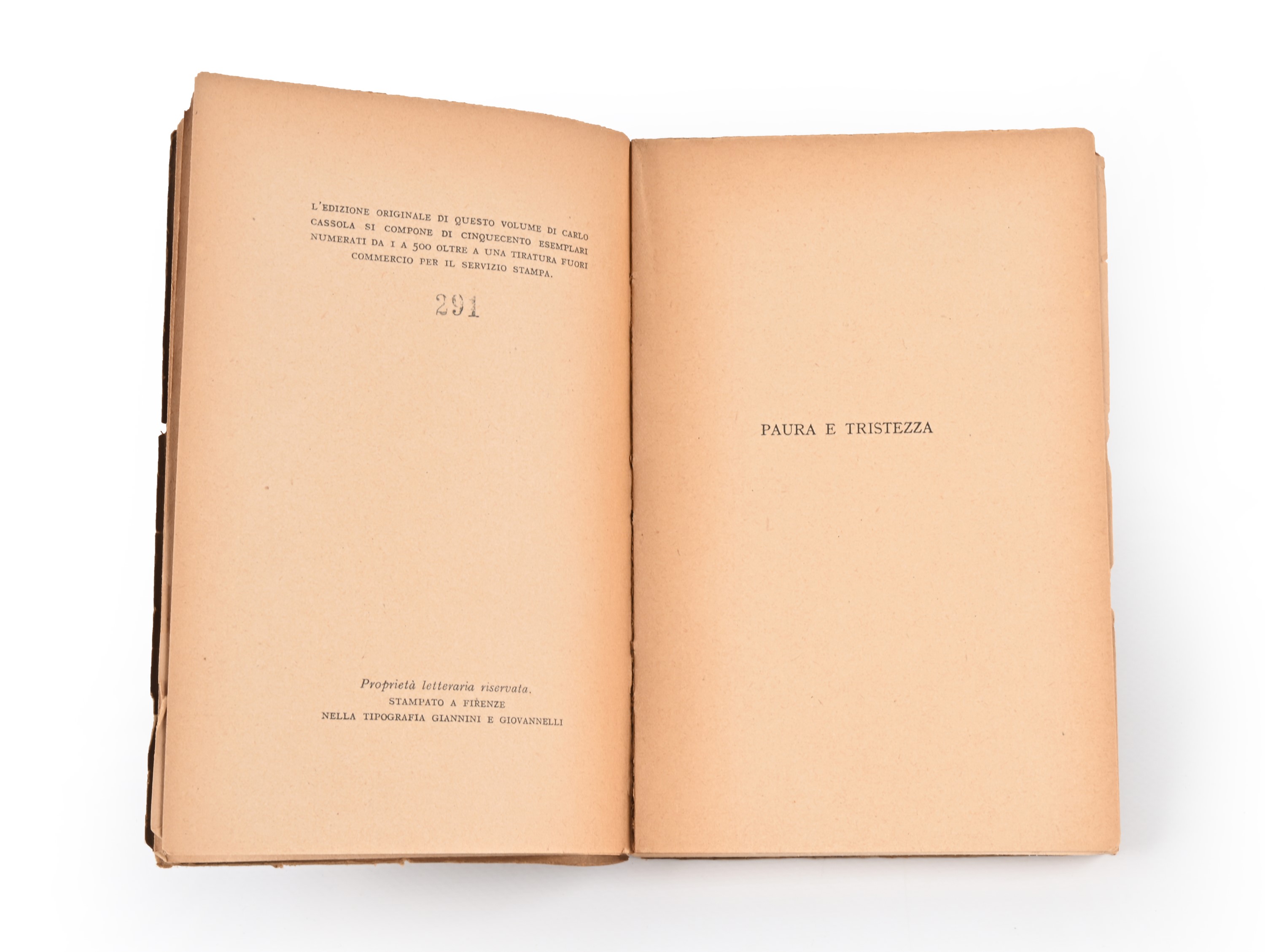 Carlo Cassola - Alla periferia - Rivoluzione, 1942 - Tiratura limitata a 500 esemplari