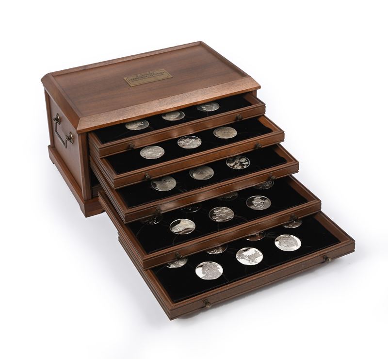 Collezione di 50 Medaglie Proof Franklin Mint "il Genio di Leonardo da Vinci"