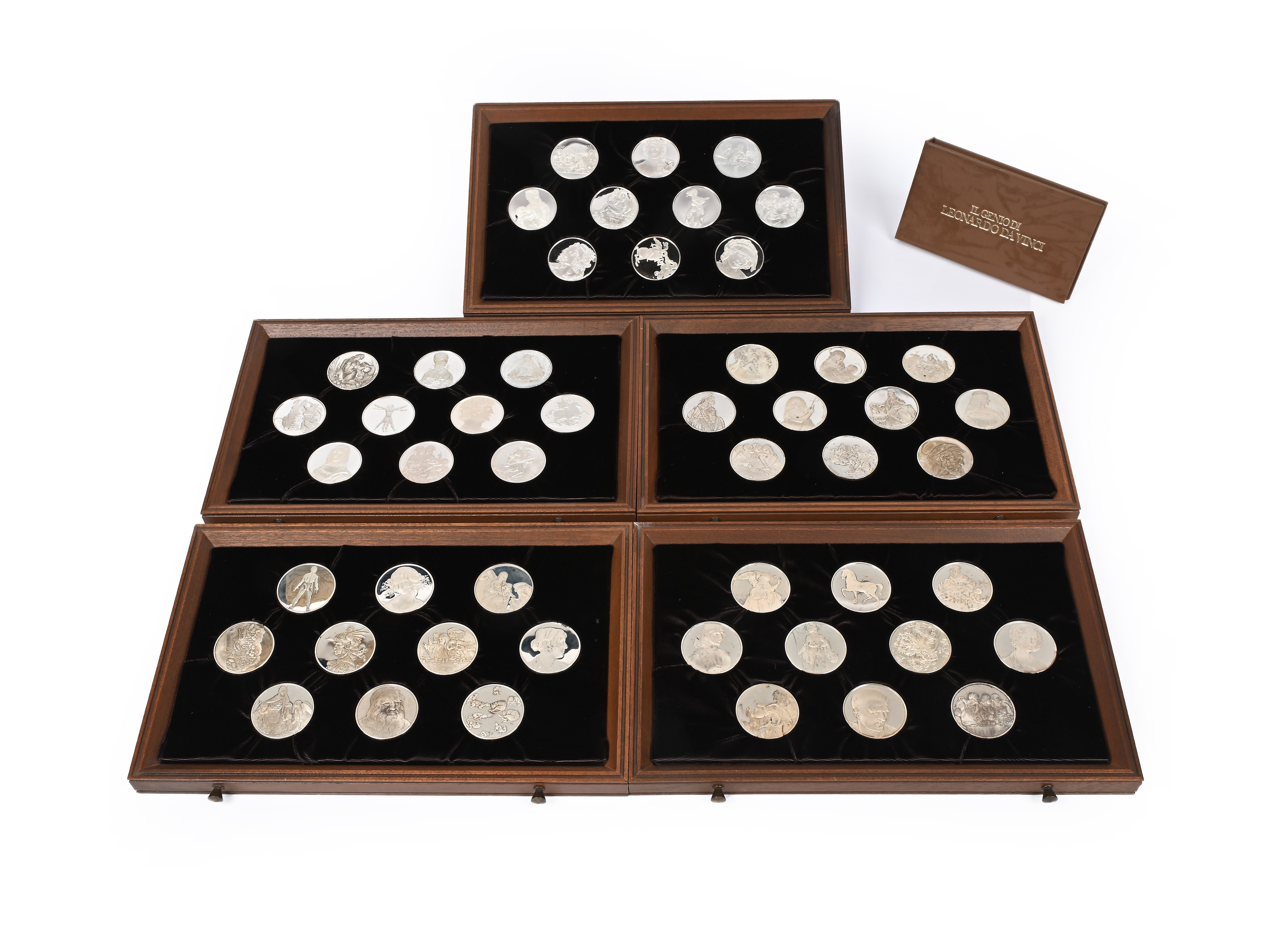 Collezione di 50 Medaglie Proof Franklin Mint "il Genio di Leonardo da Vinci"