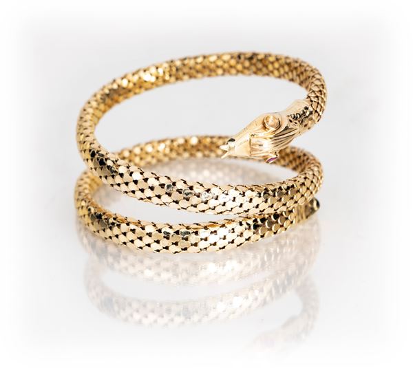 Bracciale in oro a serpente  - Asta Gioielli e Coralli - Casa d'Aste Arcadia