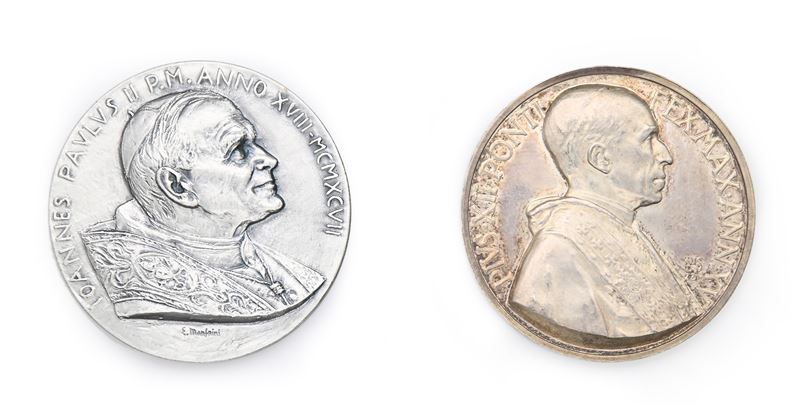 Medaglia in Argento Pio XII a.XV e Giovanni Paolo II a.XVIII