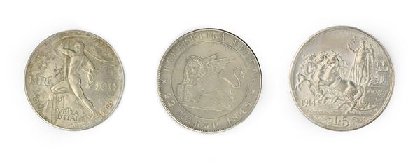 Lotto di 3 riproduzioni di monete