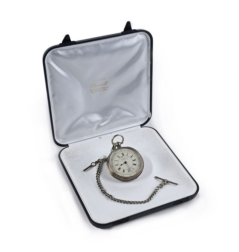 E. Wise Manchester - Orologio da Tasca Contasecondi a Carica a Chiavetta da Uomo in Argento con P...
