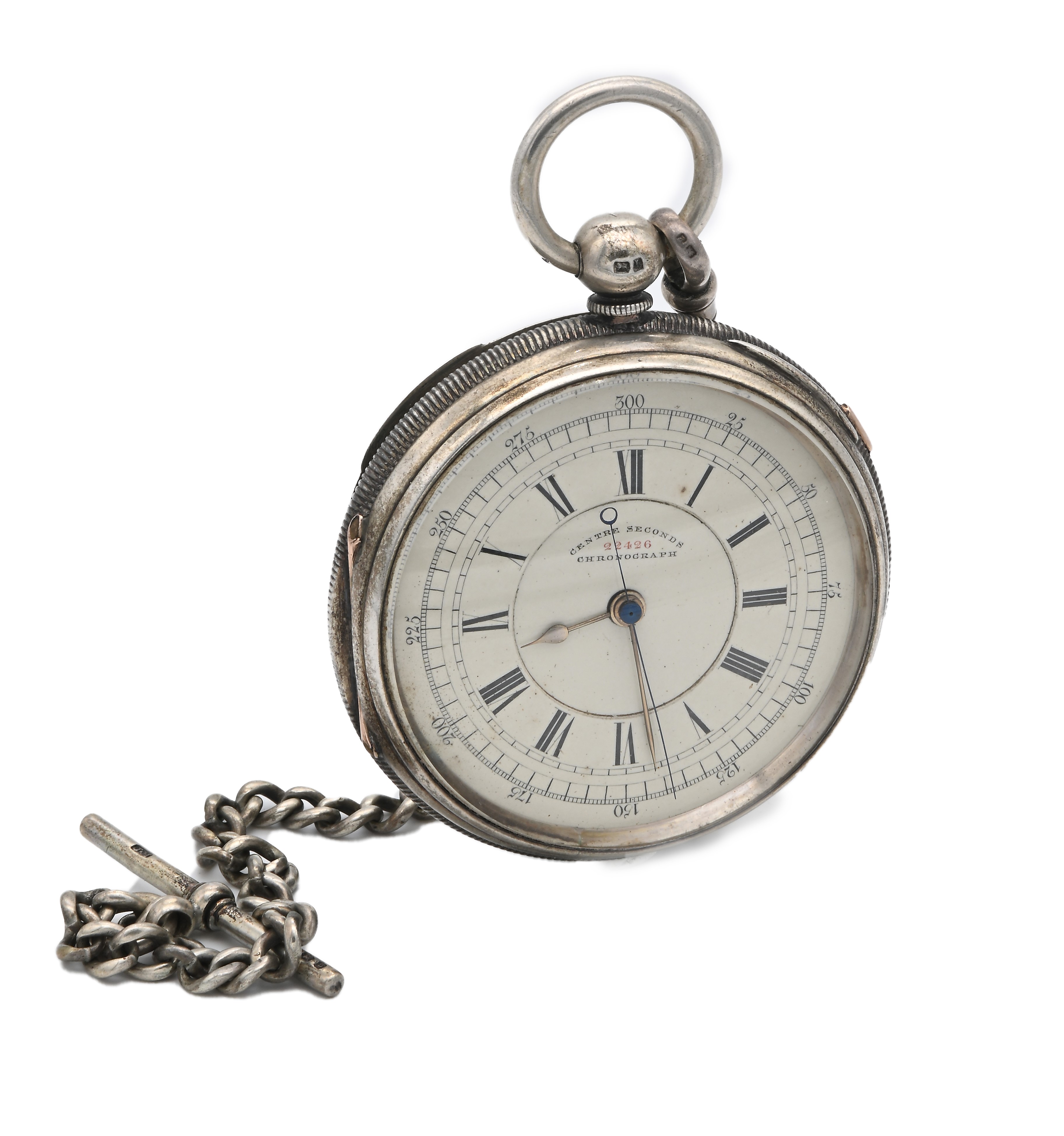 E. Wise Manchester - Orologio da tasca contasecondi a carica a chiavetta da uomo in argento con p...