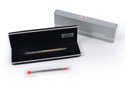 Aurora Argento - Penna a Sfera in Argento 925/000 con Meccanismo di Apertura a Roteazione