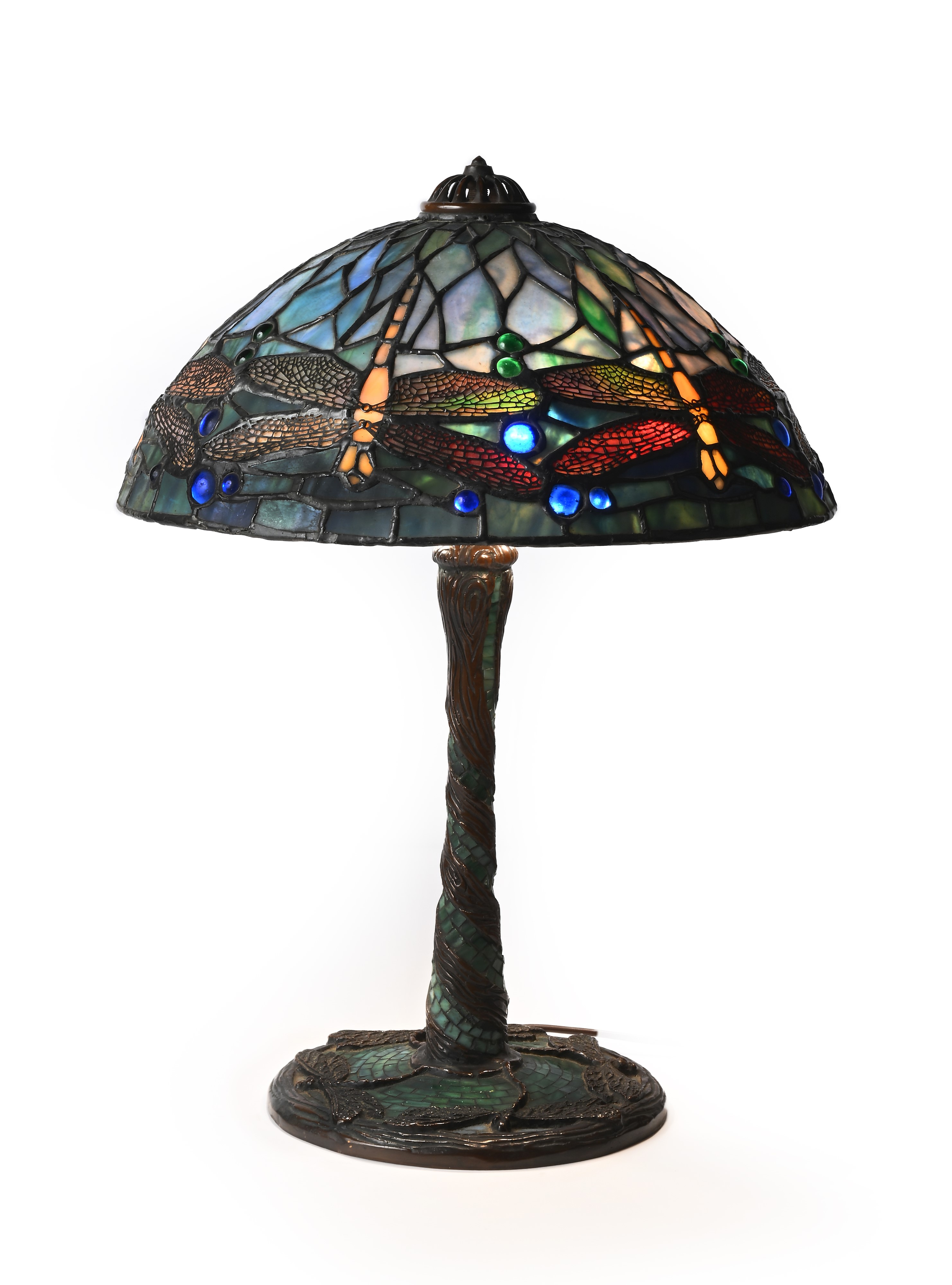 Lampada da Tavolo a Tre Luci Ad Imitazione della Tiffany Dragonflies