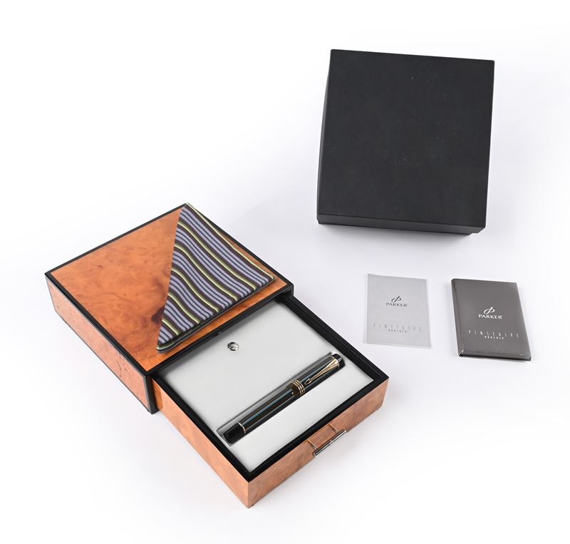 Parker Duofold Centennial Pinstripe Chocolate Special Edition - Penna Stilografica in Resina con ...