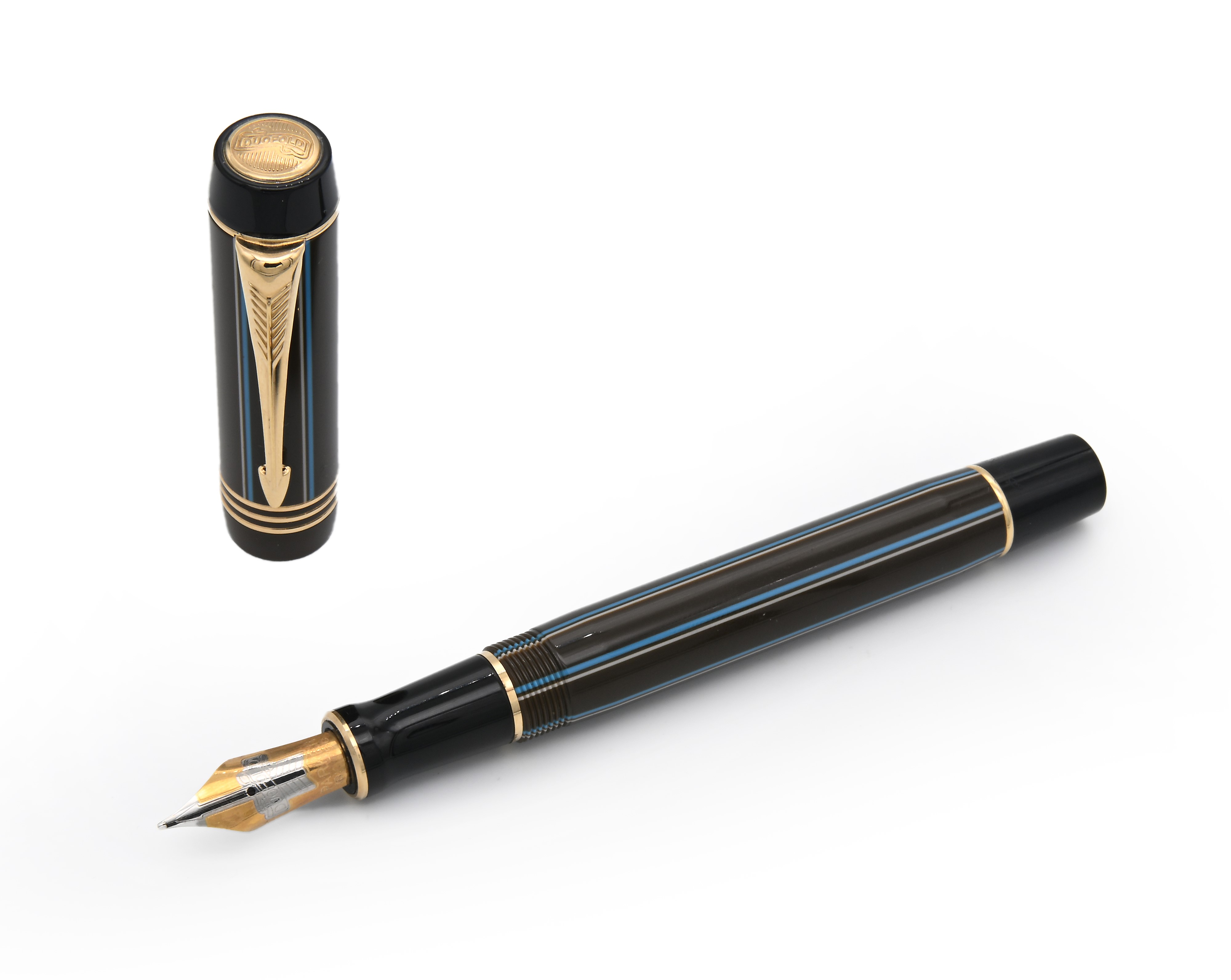 Parker Duofold Centennial Pinstripe Chocolate Special Edition - Penna Stilografica in Resina con ...