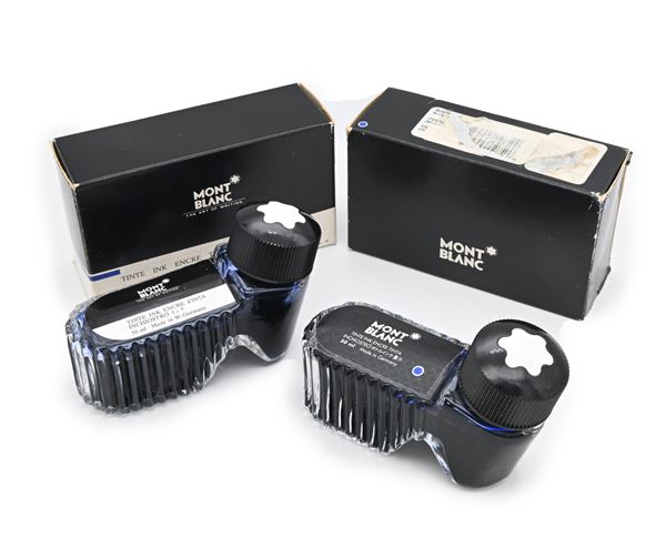 Montblanc - Due flaconi  di inchiostro Colore: Blue royal - 50 ml