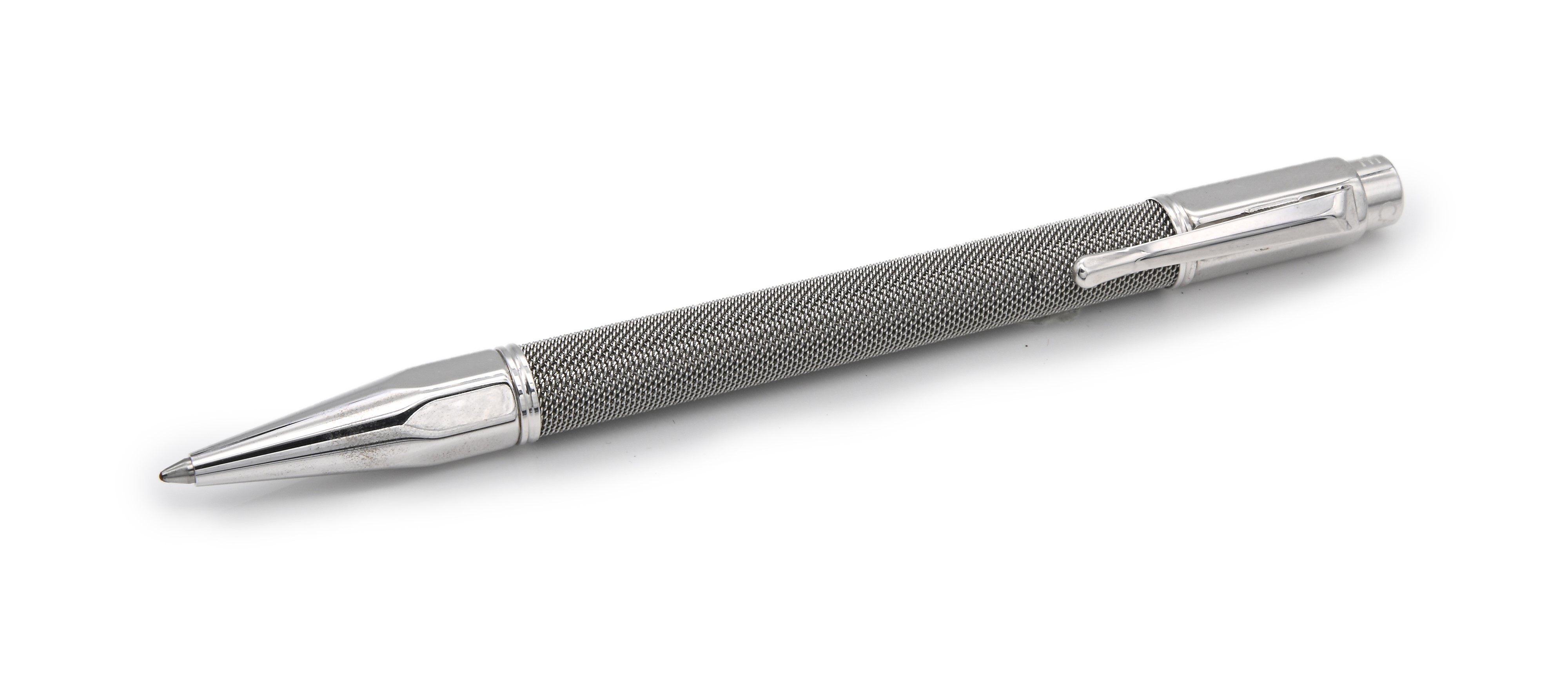 Caran d'Ache, Penna a sfera Varius Ivanhoe 4480.014 in acciaio con finiture placcate in argento r...