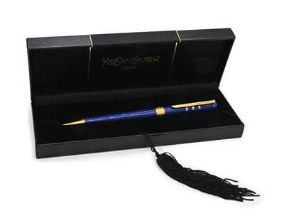 Yves Saint Laurent Collection - Penna a Sfera in Metallo e Smalto Lapislazzulo