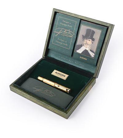 Aurora Giuseppe Verdi Gran Galà - Penna Stilografica in Argento Massiccio Inciso e Cesellato, Riv...