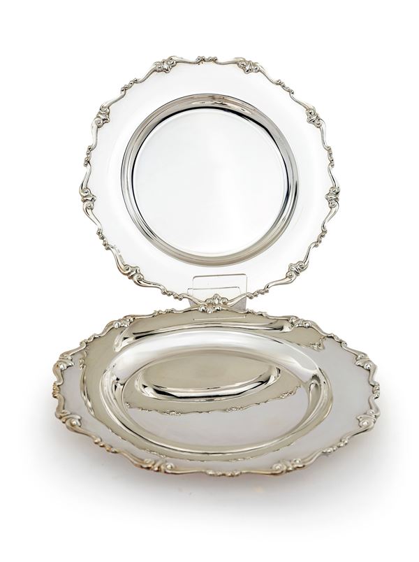 Undici piatti da dolce in argento 800/000, Frugoni