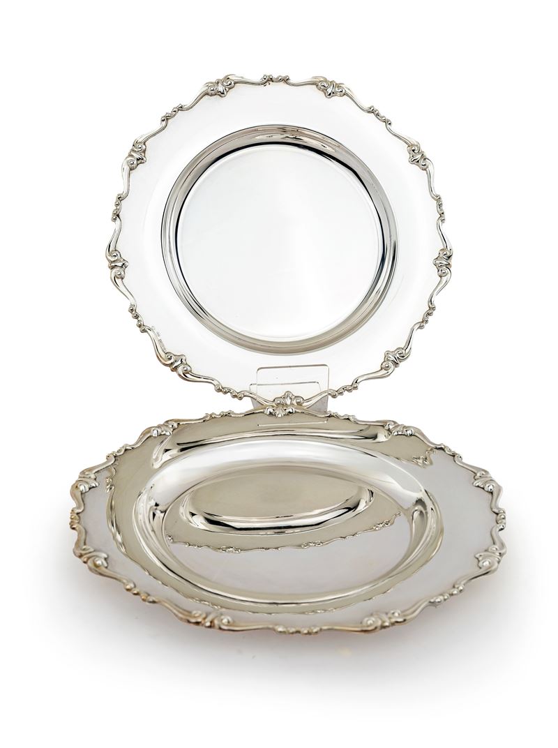 Undici Piatti da Dolce in Argento 800/000, Frugoni
