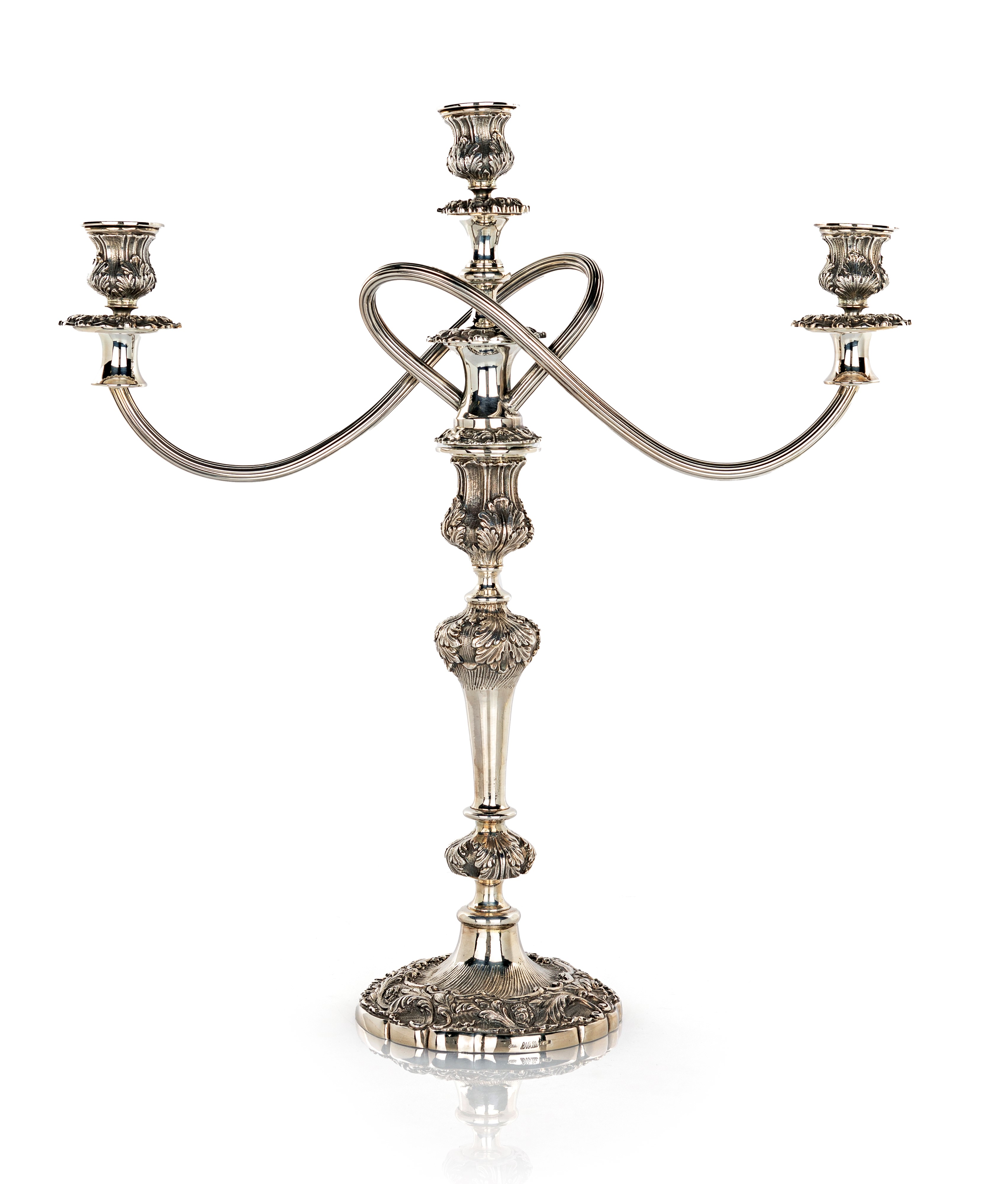 Coppia di Candelabri a Doppio Uso, Argentiere Vallè Milano per Bottega Dell'argento