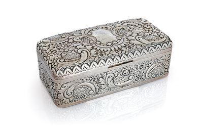 Scatola Rettangolare in Legno e Argento, Birmingham 1876