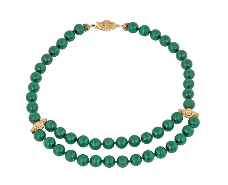 Collana in Malachite e Argento