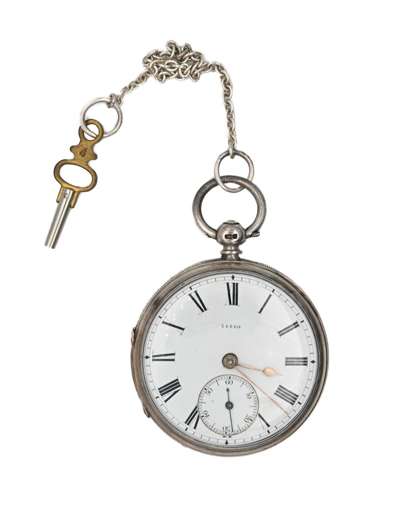 Thomas Campbell Ad Amble - Orologio da Tasca a Chiavetta da Uomo in Argento con Punzoni Chester 1...