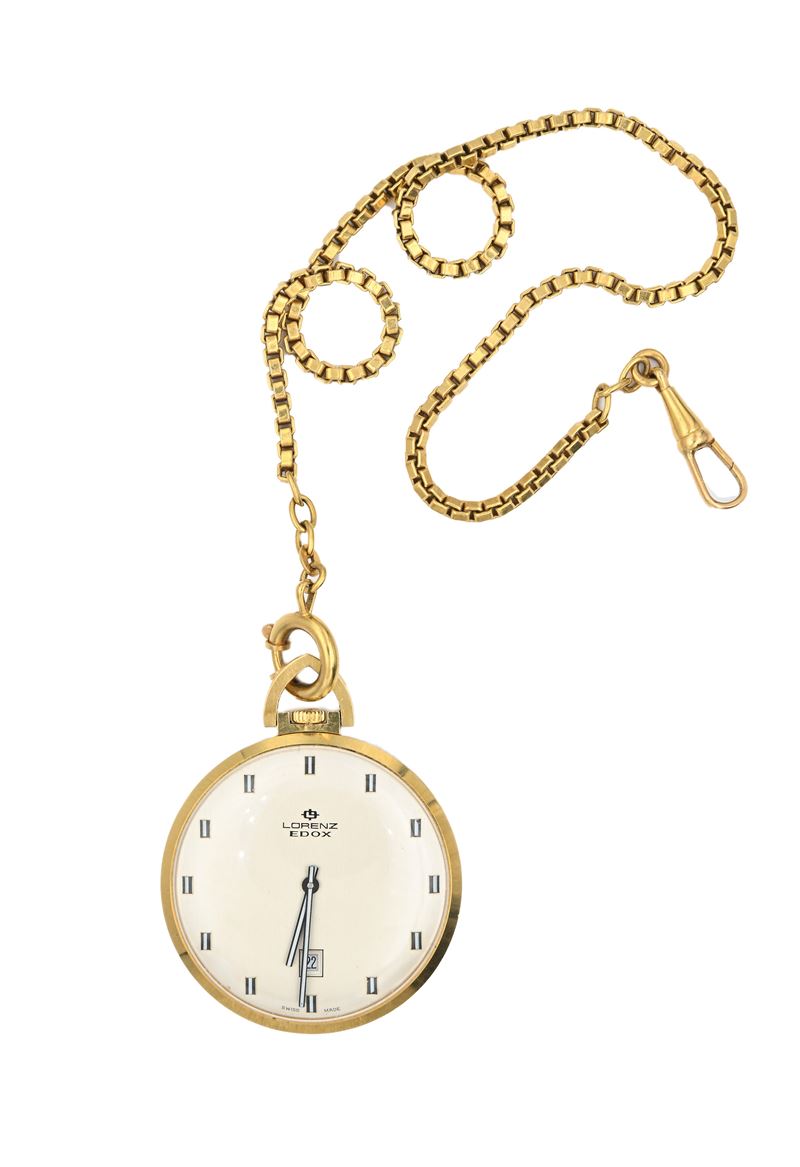 Lorenz Edox - Orologio da Tasca da Uomo con Catena in Oro