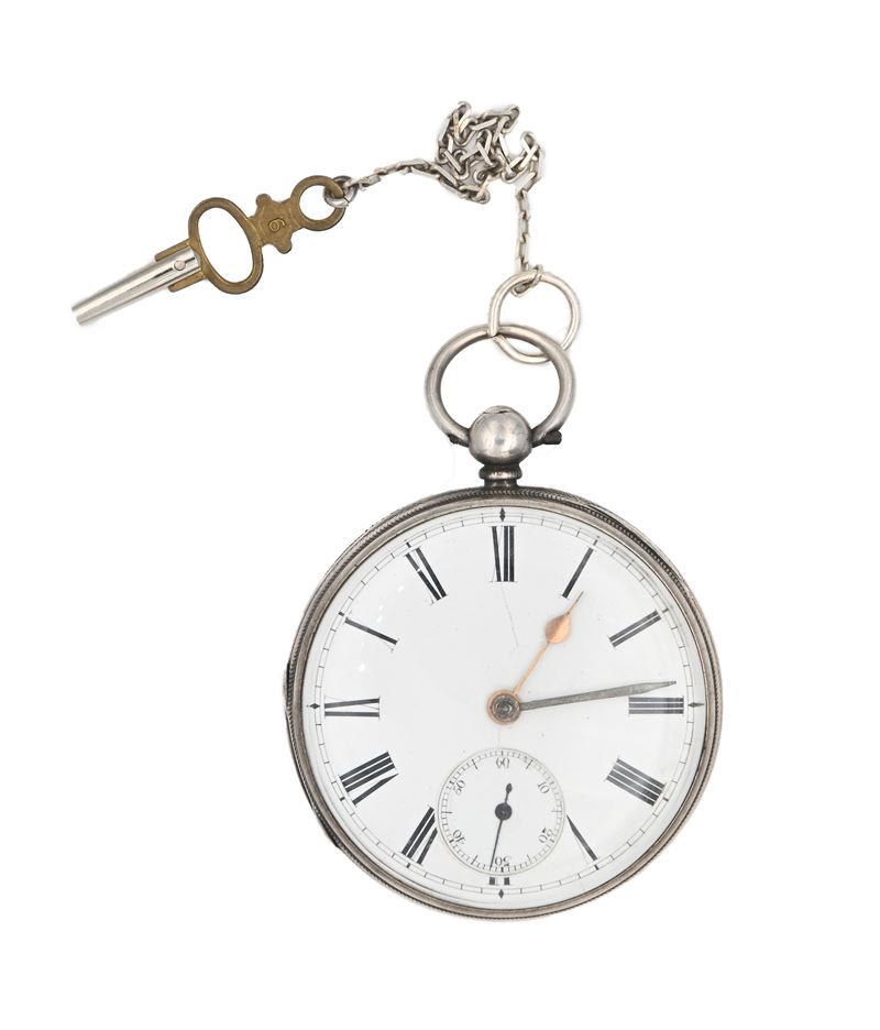 Gray & Co. Leicester - Orologio Inglese da Tasca a Chiavetta da Uomo in Argento con Punzoni Londr...