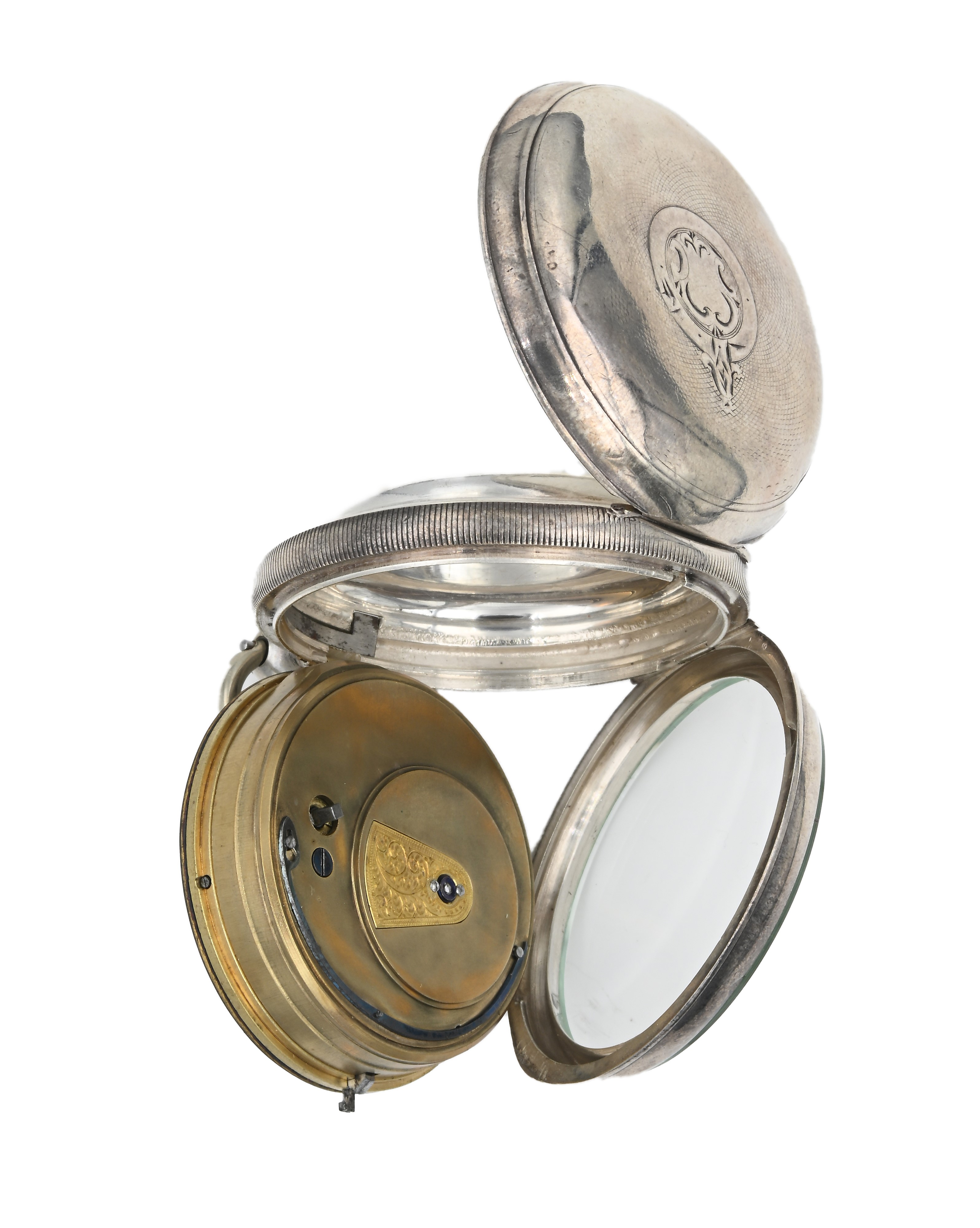 E. Harris & co Liverpool - Orologio da tasca da uomo in argento con carica a chiavetta. Cassa pun...