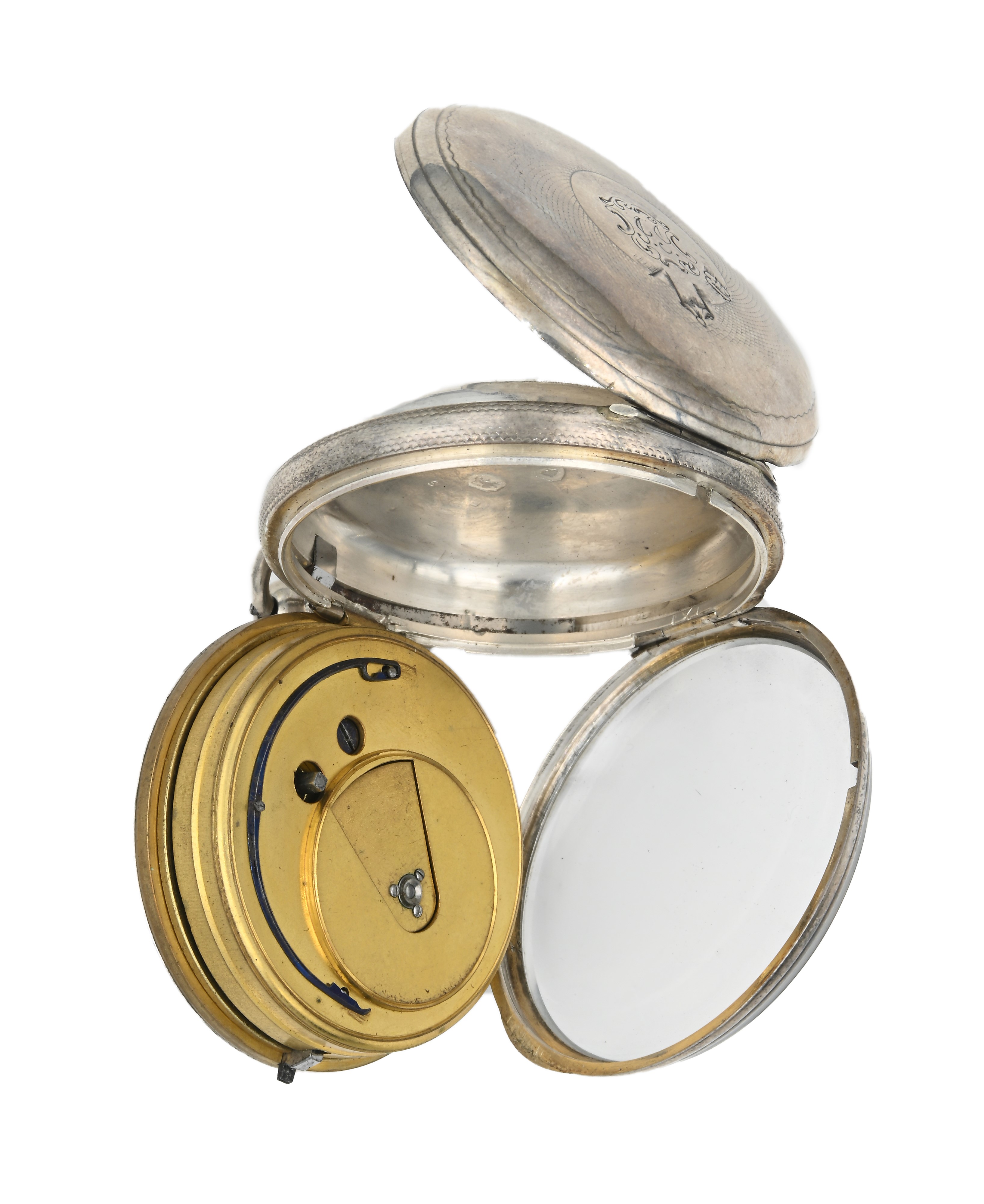 Posh Dotter & Co Brynmawr - Orologio da tasca a chiavetta da uomo in argento con cassa incisa con...